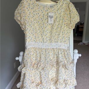 Yellow Floral Midi Dress